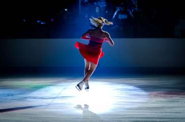 Spinning ice skater